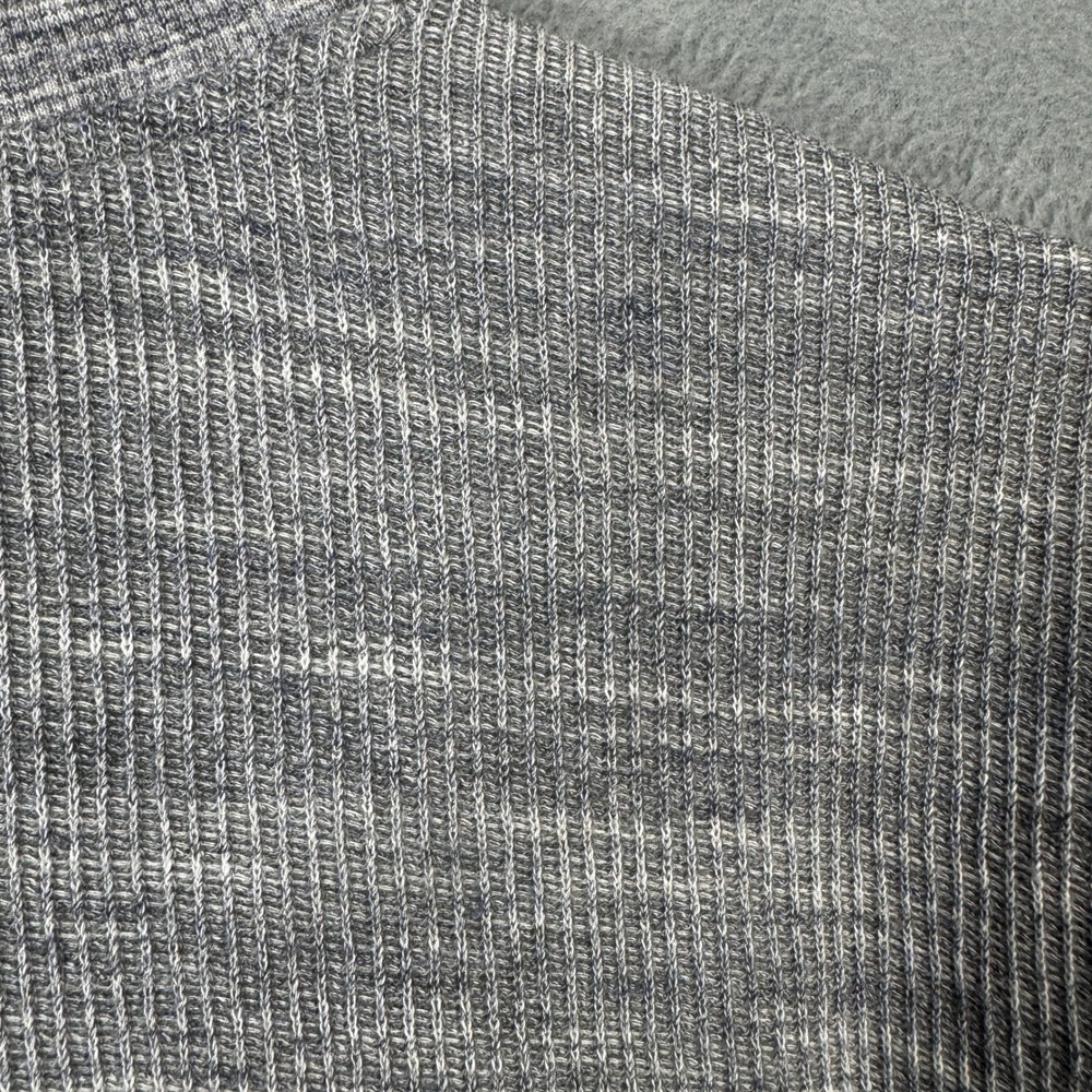 Vince Mens Gray Space Dye Waffle Knit Thermal Long Sleeve Crew Neck Shirt M - Picture 7 of 9
